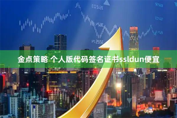 金点策略 个人版代码签名证书ssldun便宜