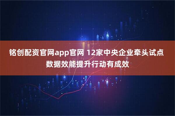 铭创配资官网app官网 12家中央企业牵头试点 数据效能提升行动有成效
